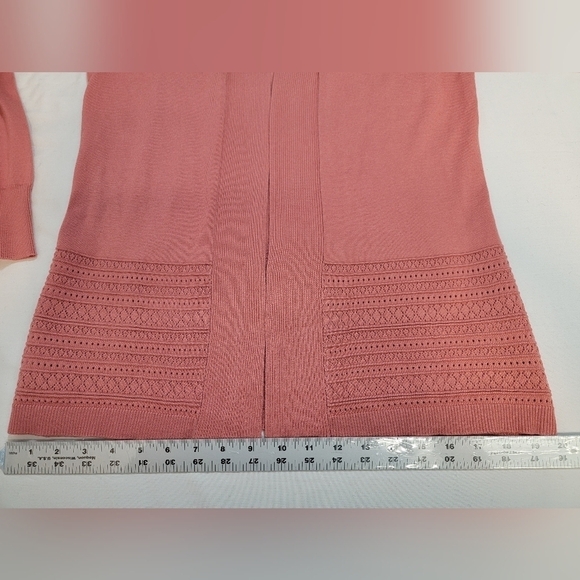 LETY & ME GABBY POINTELLE Women's Size Small Long Sleeve Open Front Cardigan - Picture 5 of 12